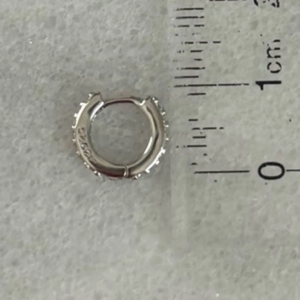 Sterling Silver Crystal Pave Small Mini Hoop Earrings 

Brand New - Picture 5 of 5